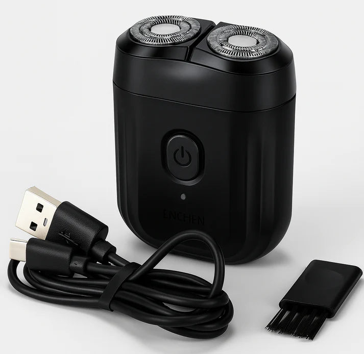 MiniShave — Rasoir de poche étanche, double tête flottante, USB-C 🔥