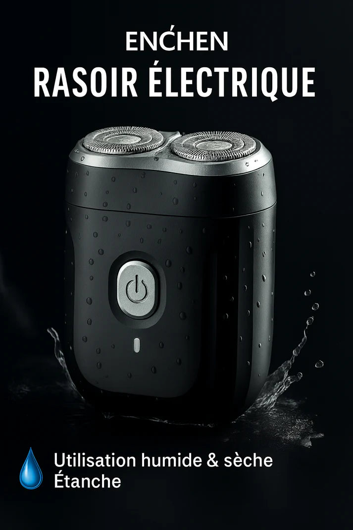 MiniShave — Rasoir de poche étanche, double tête flottante, USB-C 🔥
