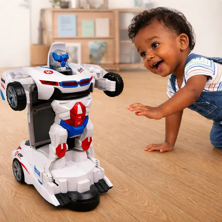 RoboRacer — Voiture de course transformable en robot, musique & lumières 🤖🏎️✨