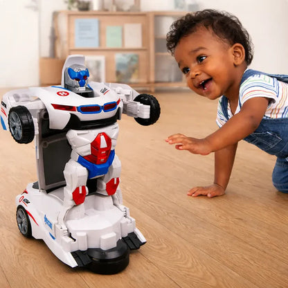 RoboRacer — Voiture de course transformable en robot, musique & lumières 🤖🏎️✨