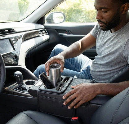 🛒 ACCOUDOIR DE VOITURE PREMIUM – AVEC PORTE-GOBELETS & RANGEMENTS